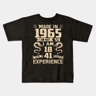 Dragon Made In 1965 I Am Not 59 I Am 18 With 41 Years Of Experience Kids T-Shirt